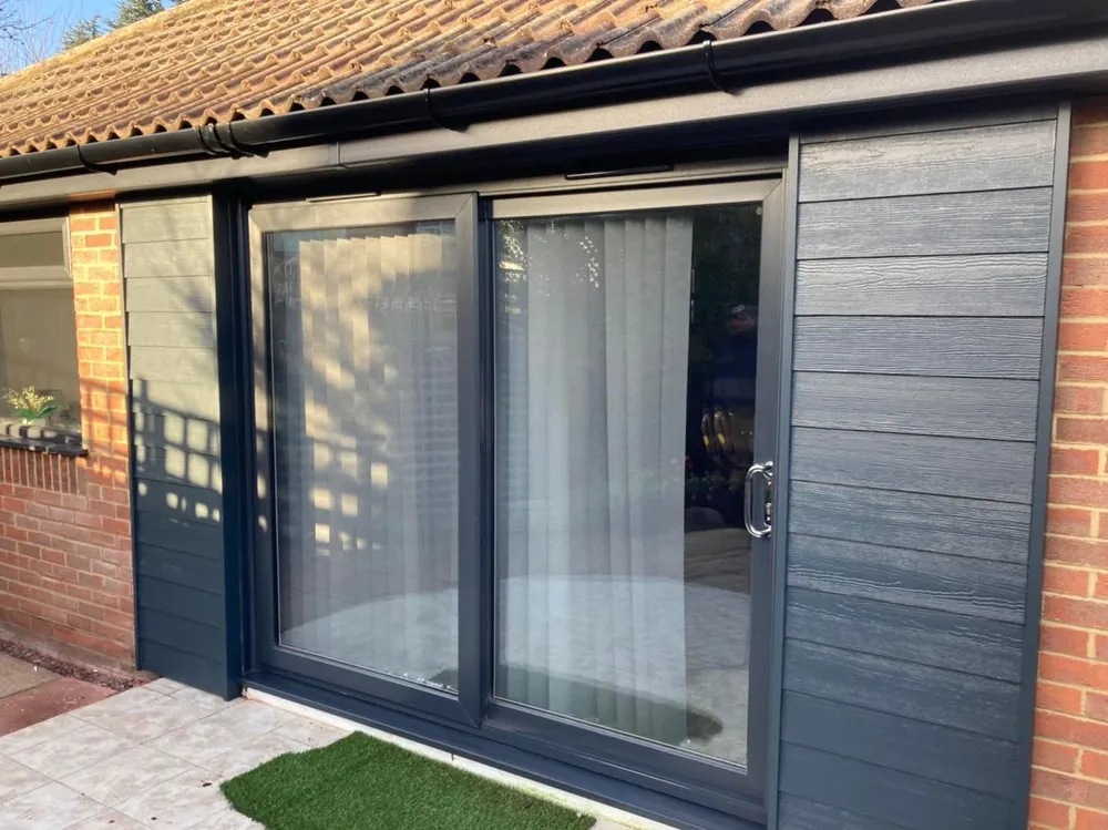 Anthracite Fascia And Soffit And Black Deepflow Gutter